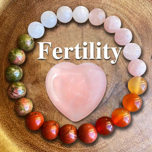 Rose Quartz Heart Bracelet - Healthy Pregnancy Bracelet - Maternity Protection - Moonstone - Unna Stone - Ruby - Rose Quartz - Ruby