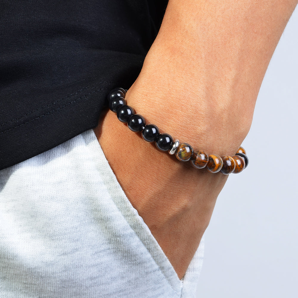 Protection Bracelet With Wish Card - Black Tourmaline, Selenite, & Labradorite Bracelet - Bracelet for Protection - 8mm Gemstone Bracelet